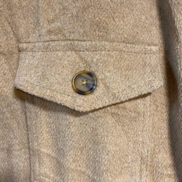 Bluenotes' Tan Camel Wool Blend Shacket Shirt Jacket Size L/G Large - Picture 5 of 9
